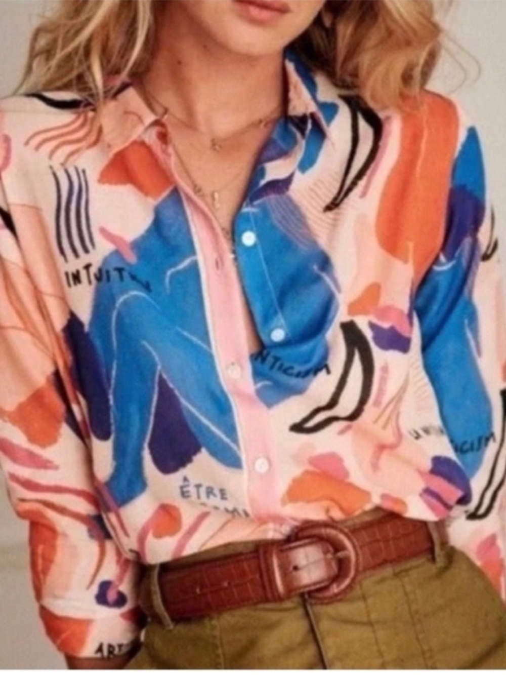 Rare Sezane Pierro Button Shirt in Femme Silk FR 36 /US S/ Size 4